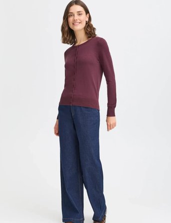 Fransa Frzubasic 60 Cardigan - Burgundy - S