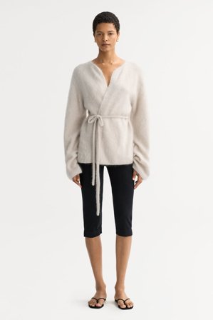 Soft Goat - Brushed cardigan - Women cashmere sweater - S - Chalk