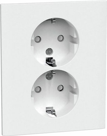 STIKKONTAKT INNFELT CONNECT 2 HOME MED JORD 2-VEIS HVIT