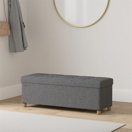 Stor fotskammel med oppbevaring 110 × 40 × 38 cm - Grå
