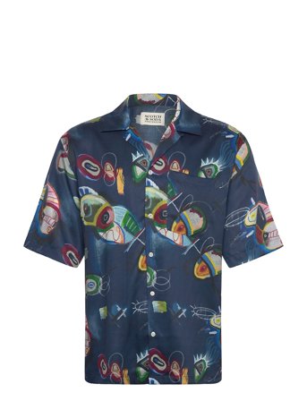 Aop Short-Sleeved Relaxed-Fit Tencel Shirt Patterned Scotch & Soda
