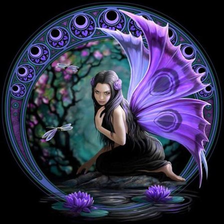 30 × 40 Violetti Perhonen Timanttimaalaus (30 * 40, 1 kpl) Diamo