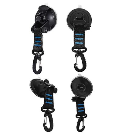 Heavy Duty sugekopper 4 stk. med kroge Opgraderet bil camping surring sugekop camping presenning tilbehør med sikringskrog stærk kraft til Awnin