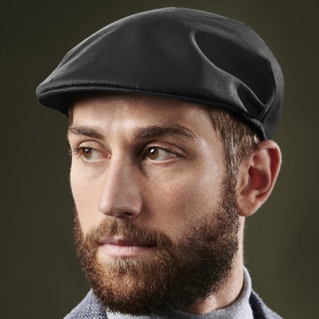 Gorra plana negra Tirreno para hombres - Boinas para hombre