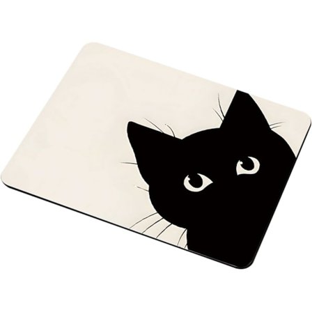 Sjov musemåtte med sødt katteprint, rektangulær, personlig musemåtte, skridsikker musemåtte, lille kontorcomputer musemåtte