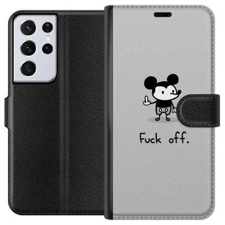 Kompatibelt Plånboksfodral till Samsung Samsung Galaxy S21 Ultra 5G Musse Pigg Fuck