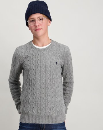 Polo Ralph Lauren Cable-Knit Wool-Cashmere Sweater Gris Pulls Garçon - Kids Brand Store