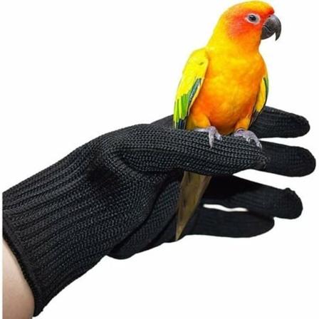 Parrot Anti-Bite Handskar Djurstoppning Scratch Bird Hanteringshandskar Anti-Bet Training Ståltrådshandskar Ett par (svart
