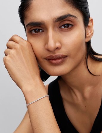 Pandora Sterling Silver Tennis Bracelet With Clear Cubic Zirconia - Silver - 16 CM