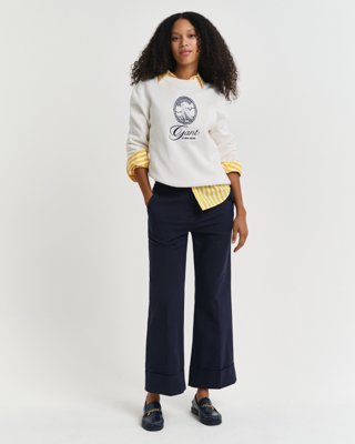 GANT - Dressbukse med oppbrett til dame evening blue