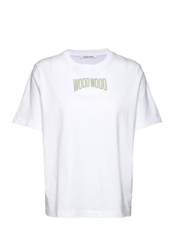 Alma Logo T-Shirt Gots T-shirts & Tops Short-sleeved Vit Wood Wood