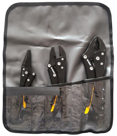 Ironside 100730 Låstångsats 3 delar, i plastfodral, Tänger & tvingar