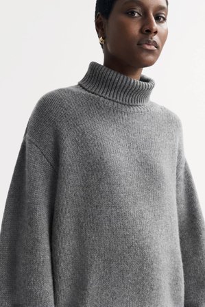 Soft Goat - Chunky Turtleneck - L - Grey