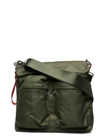 Bag Nylon 2 Front Pockets Skulderveske Veske Grønn Lindex