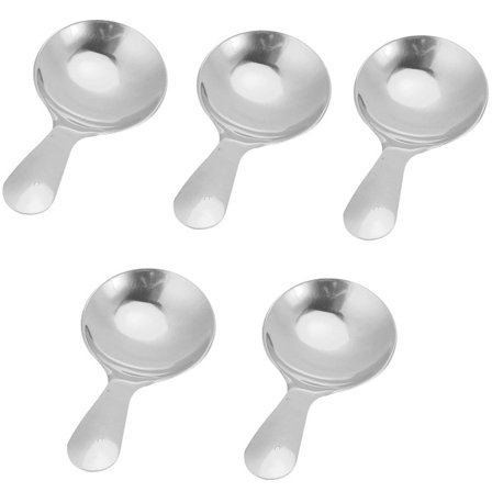 Stk. 304 Dessert Skeer i Rustfrit Stål, Is Skeer, Elegante Små Tyrkiske Skeer, Iskaffe & Te Skeer, Runde Yoghurt Skeer (Sølv), Desse