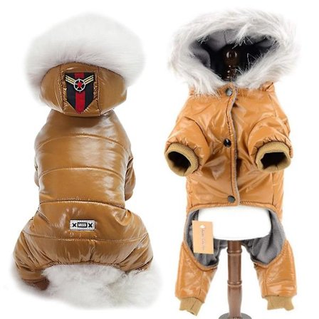 Tjock vadderad bomullsjacka med fyra ben för husdjur, bekväm och varm vinterjacka i storlek XXL