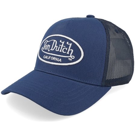 Von Dutch - Bleu trucker Casquette - Baseball Cap Embroider Navy/Black A-Frame Trucker @ Hatstore