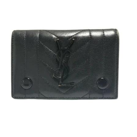 Saint Laurent Vintage, Pre-owned Leather Wallets Zwart, Dames, Maat:ONE Size