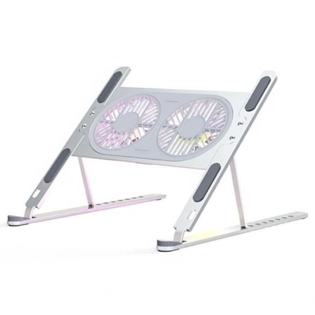 Laptop Kjølestativ, Justerbar Vinkel, Sammenleggbar for 14-17.3" Laptops - Sølv