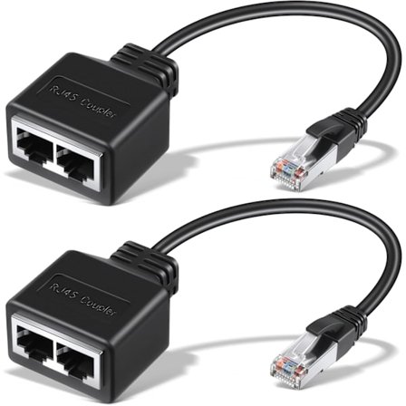RJ45 Ethernet-kabel 2 st Nätverksadapter Ethernet-splitteradapter Ethernet-förlängning Dubbel nätverkssplitter Passar Cat5 Cat5e Cat6 Cat7 LAN-adapter