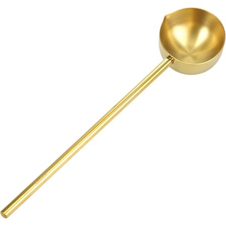 Elegant rustfri stål suppeske med langt håndtag til køkkenhave, robust konstruktion, suppe serveringsværktøj