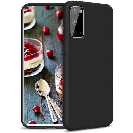 Samsung A41 Gummibelagd Mattsvart Silikon Skal Svart