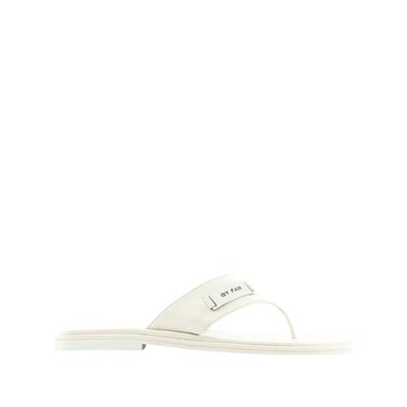 By Far, Zizi Sandals Gloss Grained Leather Biały, Kobieta, Rozmiar: 37 EU