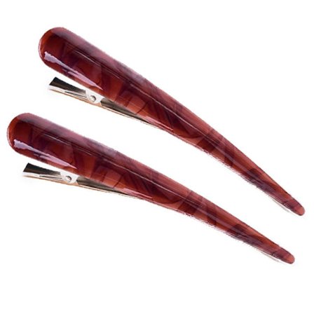 2 pak store metal næb andenæbs alligator clips til tykt eller kraftigt hår høj lystransmission acetat hårklemmer tænder hårspænder nej (FMY)