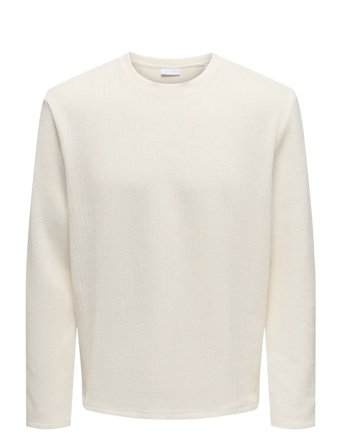 ONLY & SONS Onstrey Life Reg Ls Strct Frml Tee - Cream - L