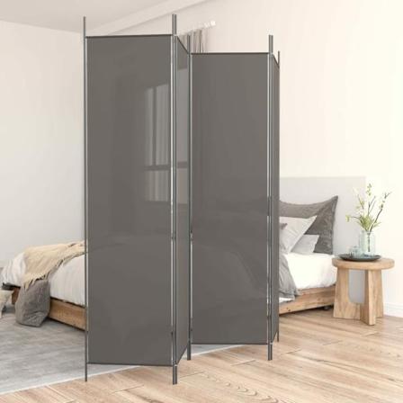 vidaXL Rumsavdelare 4 paneler antracit 698x180 cm tyg Antracit