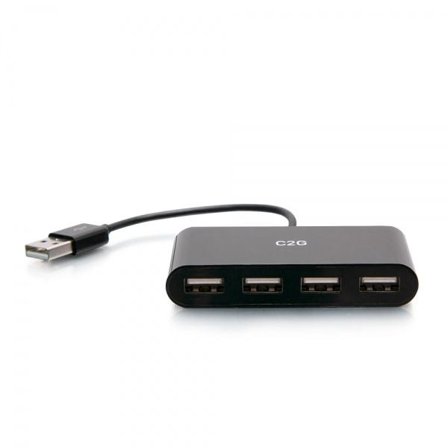C2G 4-Port USB Hub - USB 2.0 Hub - USB Multiport Hub - 480Mbps - hub - 4 porter