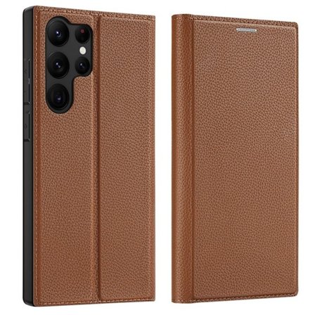Dux Ducis Galaxy S23 Ultra Plånboksfodral Skin X2 Magnetic - Brun
