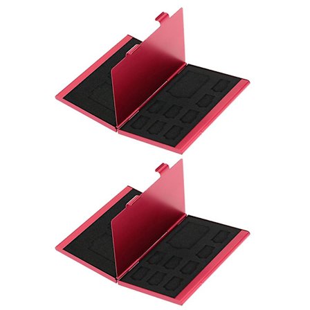 2x 12in 1 Aluminiumförvaringslåda Minneskortfodral Hållare Fodral för 4 X Sd -sd Sdhc Sdxc Mmc 8 X