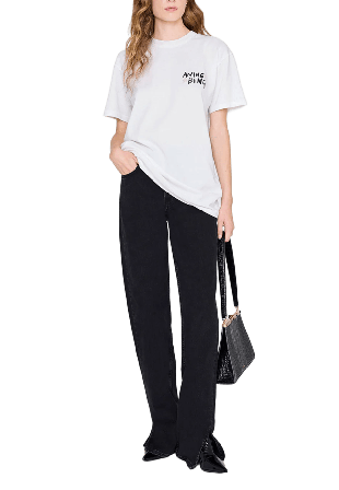 Anine Bing Walker Tee Empowerment - Ivory T-shirts Dam Vit SMALL