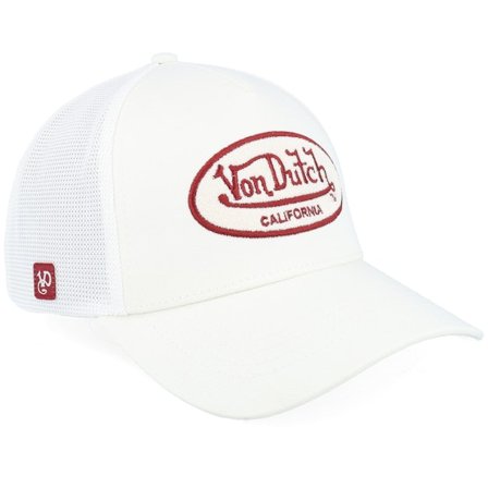 Von Dutch - White trucker Lippis - Oval Patch White A-Frame Trucker @ Hatstore