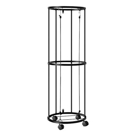 Vertikalt sportsudstyrsstativ med drejelige hjul og metalramme