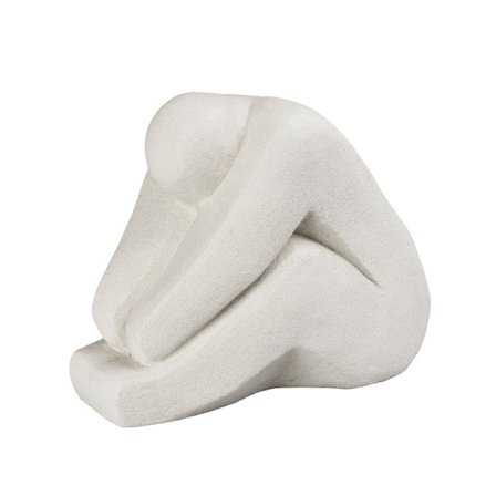 Hvid polyresin dekorativ figur, 44x28x35 cm