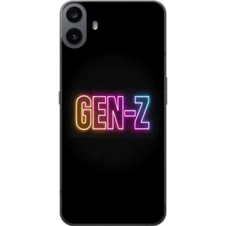 Kompatibelt Mobildeksel til Nothing Nothing CMF Phone 1 Neontext Gen Z i fargerikt lys mot mørk bakgrunn i moderne digital stil