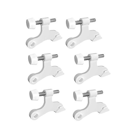 6 stk. Hængselstift Hvid Dørstopper Justerbar Kraftig Hængsel med Gummikofanger For At Reducere Potentia