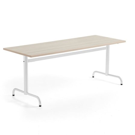 Bord PLURAL PLUS, 1800x700x720 mm, støjreducerende højtrykslaminat, ask, hvid