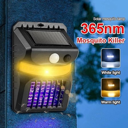 Hyttysten karkotin ulkokäyttöön, aurinkoenergialla toimiva, vedenkestävä lamppu