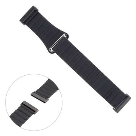 Fitbit Versa 3 äkta läder klockarmband - svart