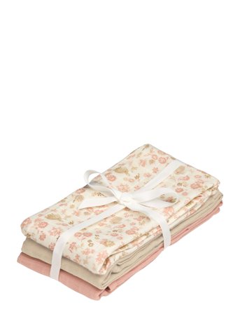 Cam Cam Copenhagen Muslin Cloth, 3-Pack - Gots - Pink - ONE SIZE