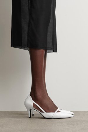 COS Women's Décolleté In Pelle Con Dettagli A Cinturino in Bianco