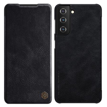 Samsung Galaxy S21 - Nillkin Qin Läder Fodral - Svart Black Svart