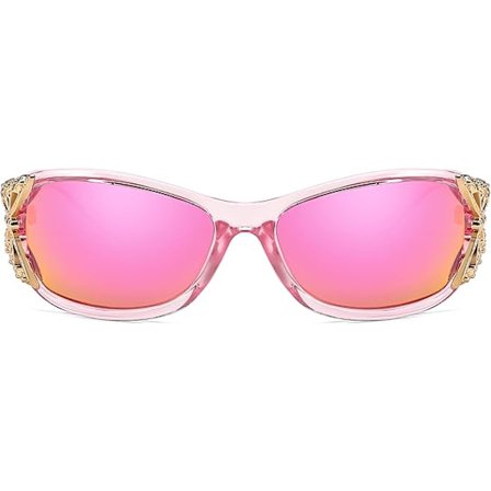 Trendy Polariserede Y2K Solbriller Wrap Around Sommerfugl Design Mode Solbriller