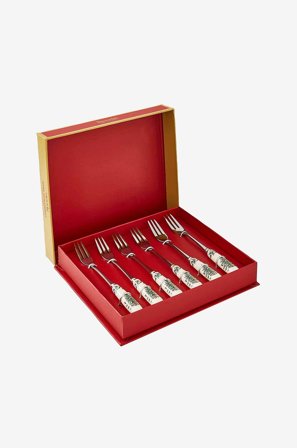 Spode - Dessertgaffel Christmas Tree 15 cm 6-pak - Hvid - Bestik - Fra Homeroom