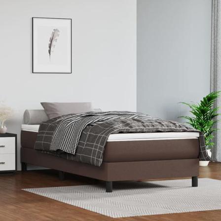 Vidaxl Pocketresårmadrass Brun 80x200x20 Cm Konstläder Brun