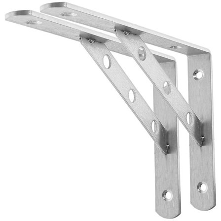 2 stk L-brakett Flytende hyllebrakett Sengegavl Veggmonteringsbrakett Stativ 20cm