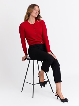 MATCH - Vita merinocardigan - Marie Philippe - Str. XXL - Dame - Gensere & Cardigans - Rød - 100% ull - merino